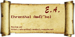 Ehrenthal Amábel névjegykártya